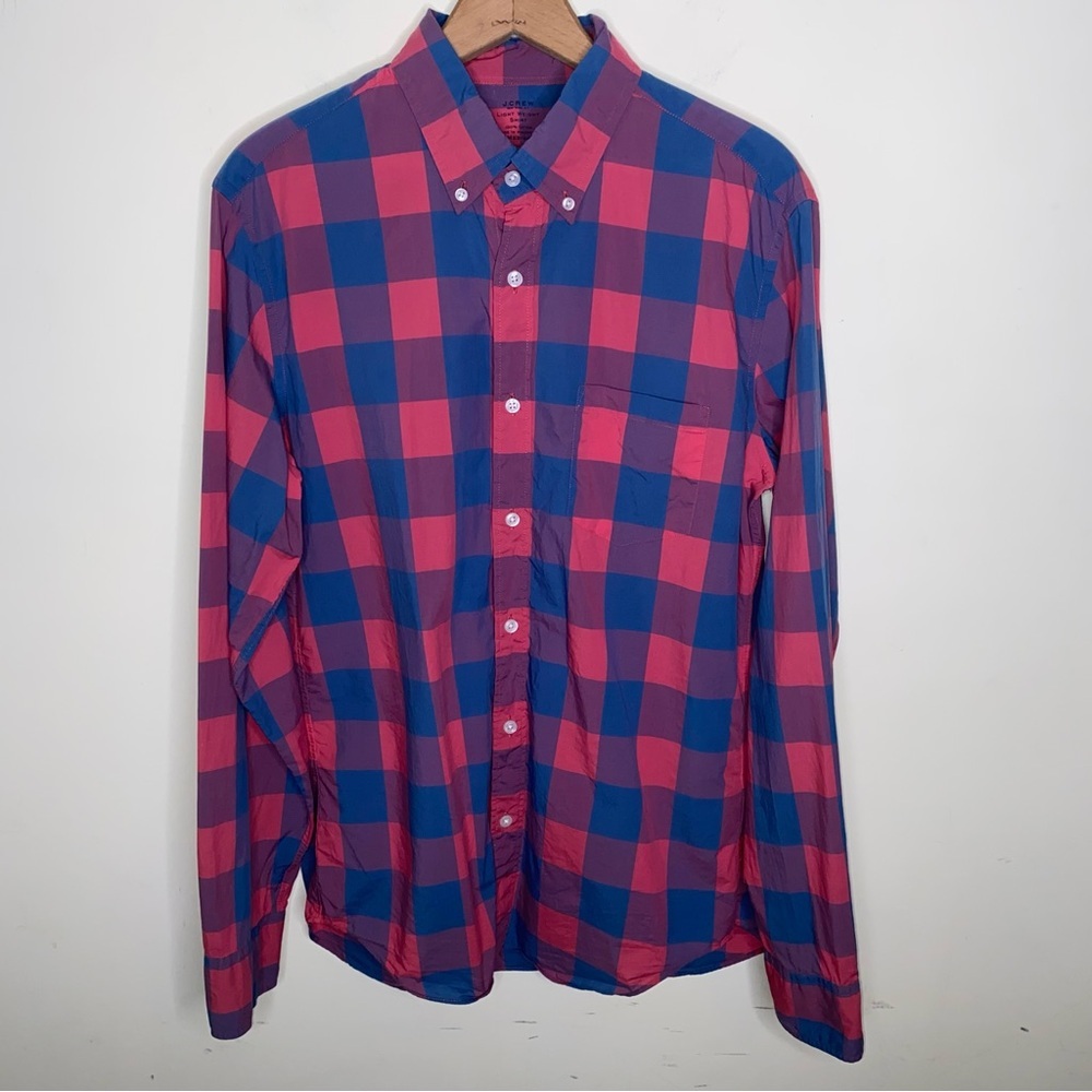 J. Crew Light Weight Medium Slim Fit 100% Cotton Bold Checkered Shirt